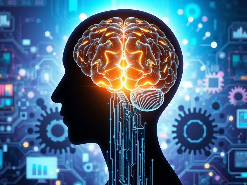 Abstract illustration representing AI and bipolar disorder mood detection technology
